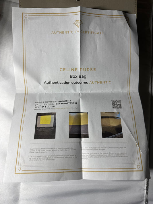 Authentic Celine Box Bag – Yellow & Taupe Colorblock with Chain Strap